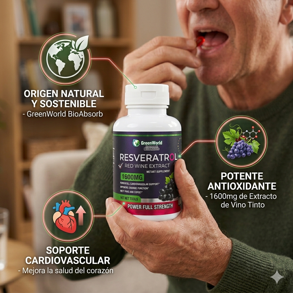 Resveratrol: Antioxidante Potente Contra Envejecimiento Celular